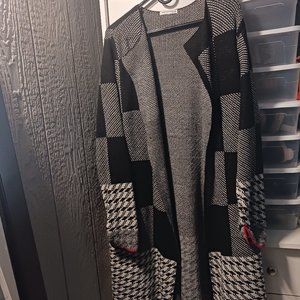 Long, Funky Houndstooth Sweater